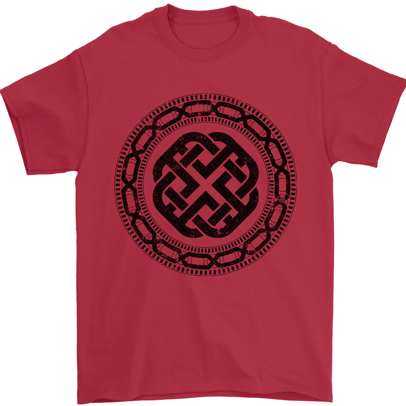 Viking Symbol Norse Mythology Black Gym Mens T-Shirt 100% Cotton Red