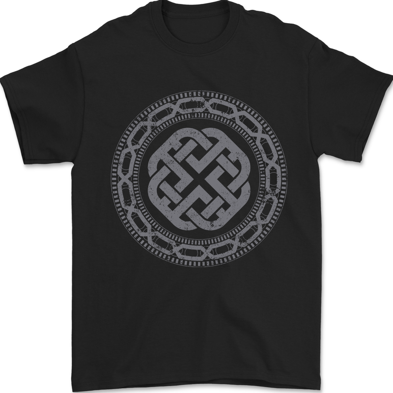 Viking Symbol Norse Mythology Grey Gym Mens T-Shirt 100% Cotton Black
