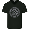 Viking Symbol Norse Mythology Grey Gym Mens V-Neck Cotton T-Shirt Black