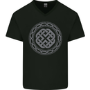 Viking Symbol Norse Mythology Grey Gym Mens V-Neck Cotton T-Shirt Black