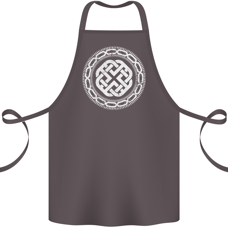 Viking Symbol Norse Mythology White Gym Cotton Apron 100% Organic Dark Grey