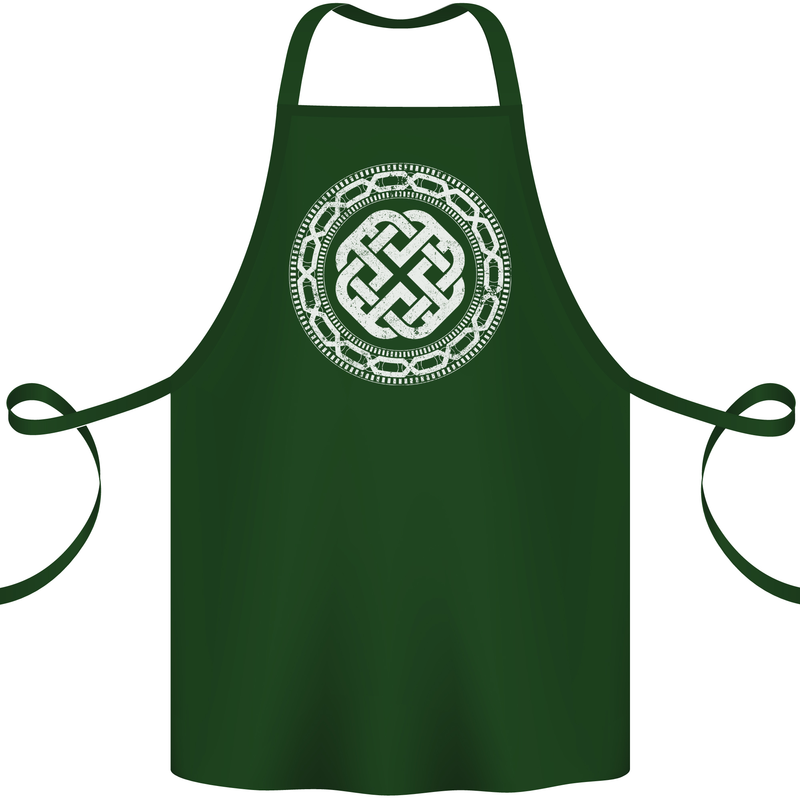 Viking Symbol Norse Mythology White Gym Cotton Apron 100% Organic Forest Green