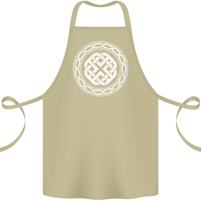 Viking Symbol Norse Mythology White Gym Cotton Apron 100% Organic Khaki