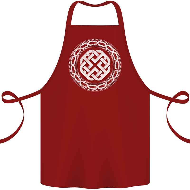 Viking Symbol Norse Mythology White Gym Cotton Apron 100% Organic Maroon