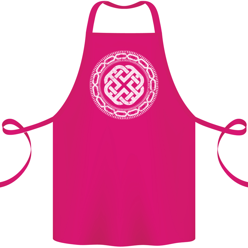 Viking Symbol Norse Mythology White Gym Cotton Apron 100% Organic Pink