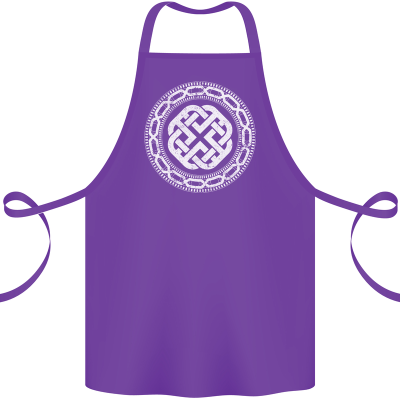Viking Symbol Norse Mythology White Gym Cotton Apron 100% Organic Purple