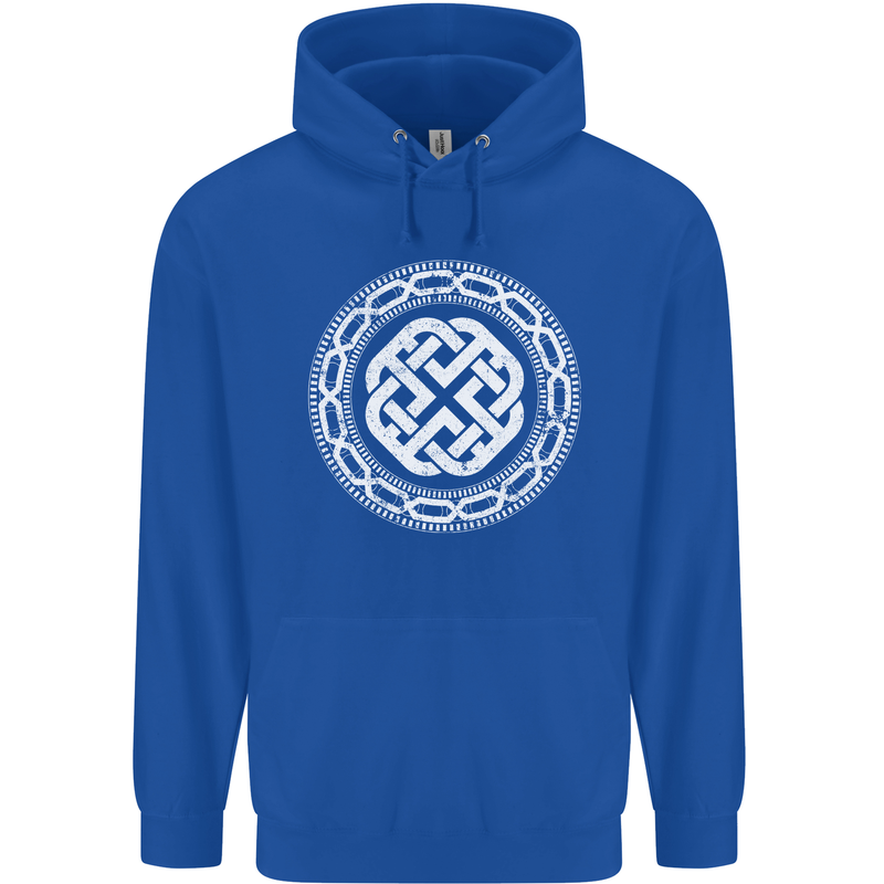 Viking Symbol Norse Mythology White Gym Mens 80% Cotton Hoodie Royal Blue