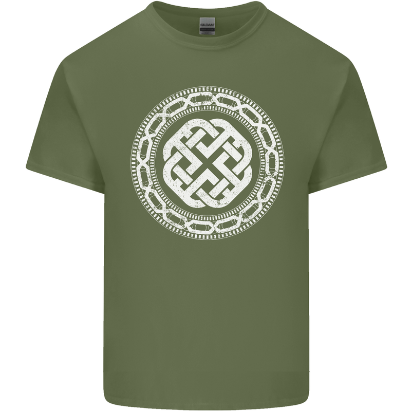 Viking Symbol Norse Mythology White Gym Mens Cotton T-Shirt Tee Top Military Green