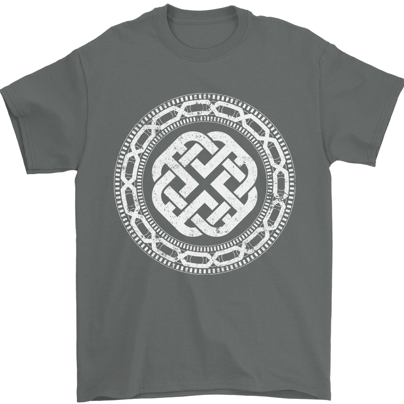Viking Symbol Norse Mythology White Gym Mens T-Shirt 100% Cotton Charcoal