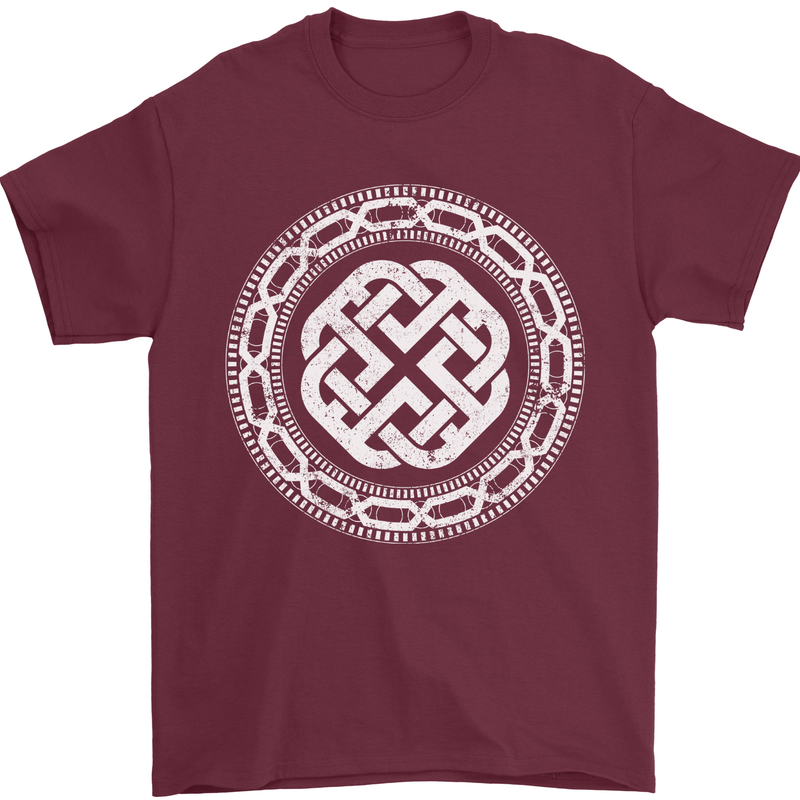 Viking Symbol Norse Mythology White Gym Mens T-Shirt 100% Cotton Maroon