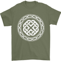 Viking Symbol Norse Mythology White Gym Mens T-Shirt 100% Cotton Military Green