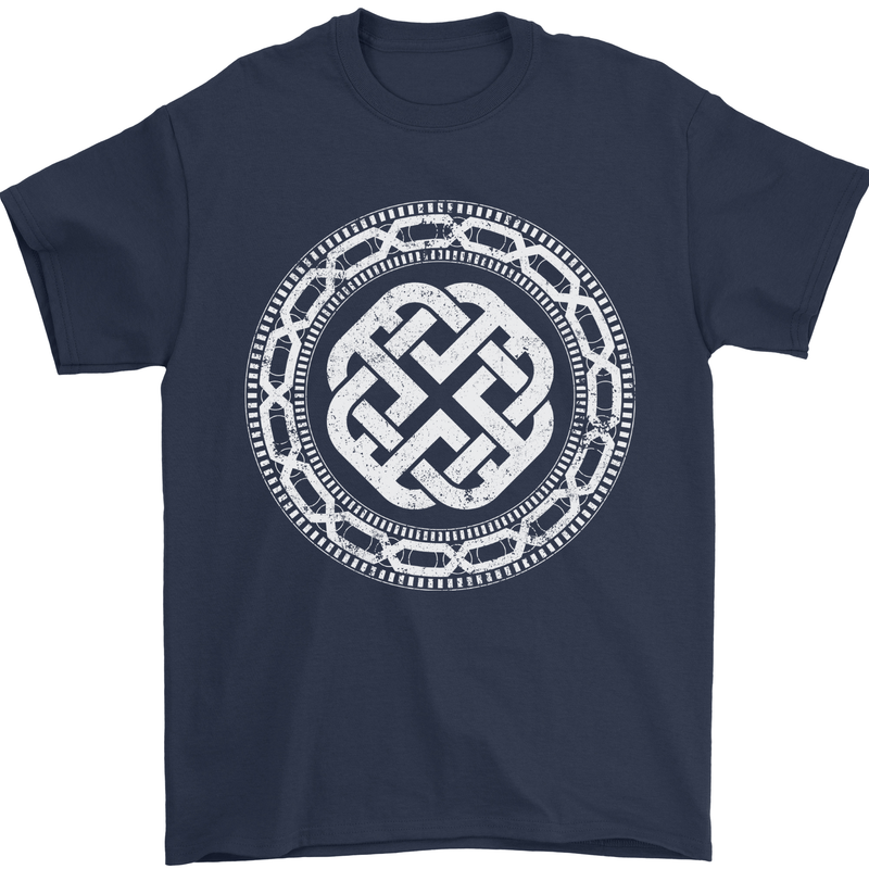 Viking Symbol Norse Mythology White Gym Mens T-Shirt 100% Cotton Navy Blue
