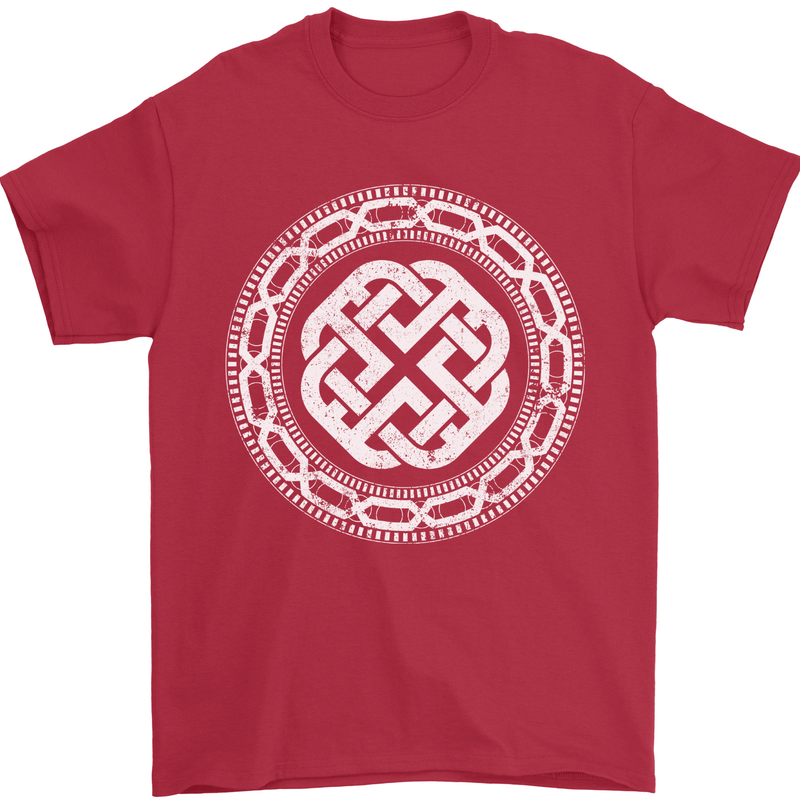 Viking Symbol Norse Mythology White Gym Mens T-Shirt 100% Cotton Red