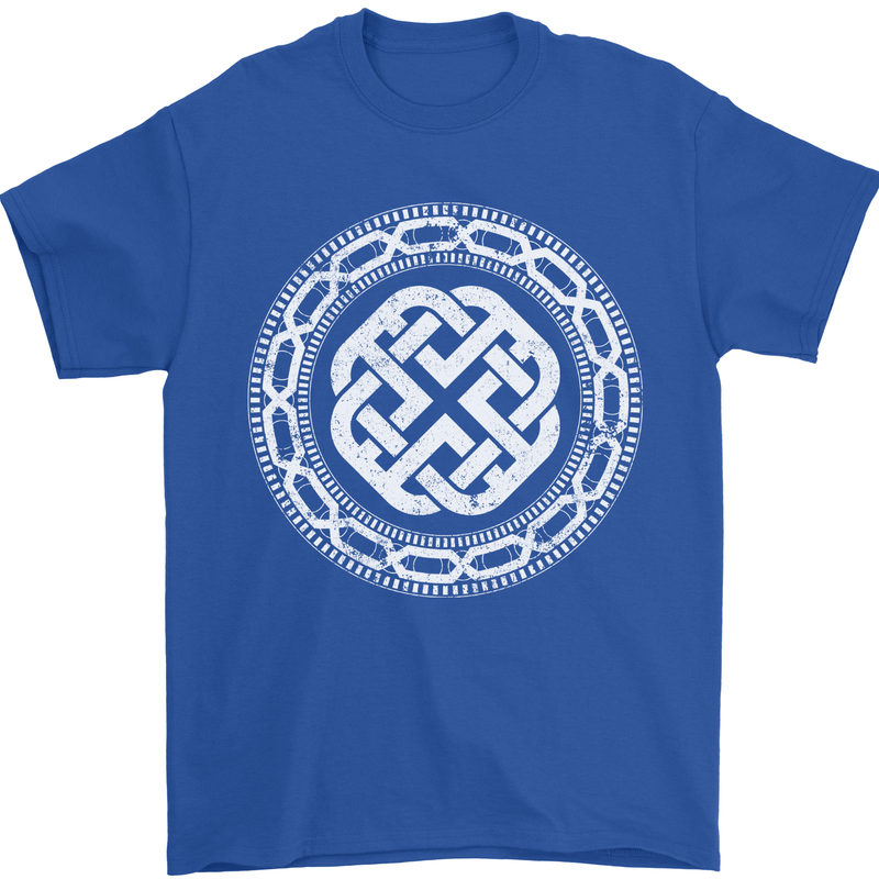 Viking Symbol Norse Mythology White Gym Mens T-Shirt 100% Cotton Royal Blue
