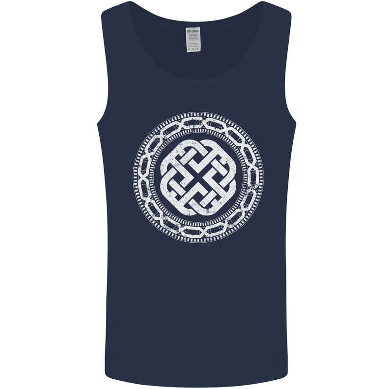 Viking Symbol Norse Mythology White Gym Mens Vest Tank Top Navy Blue