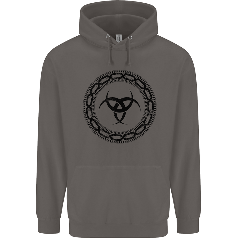 Viking Symbol Skaldenmet Black Gym Mens 80% Cotton Hoodie Charcoal