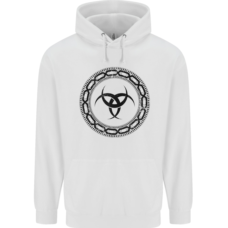 Viking Symbol Skaldenmet Black Gym Mens 80% Cotton Hoodie White