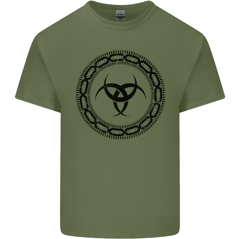 Viking Symbol Skaldenmet Black Gym Mens Cotton T-Shirt Tee Top Military Green