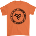 Viking Symbol Skaldenmet Black Gym Mens T-Shirt 100% Cotton Orange