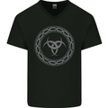 Viking Symbol Skaldenmet Grey Gym Mens V-Neck Cotton T-Shirt Black