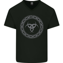 Viking Symbol Skaldenmet Grey Gym Mens V-Neck Cotton T-Shirt Black