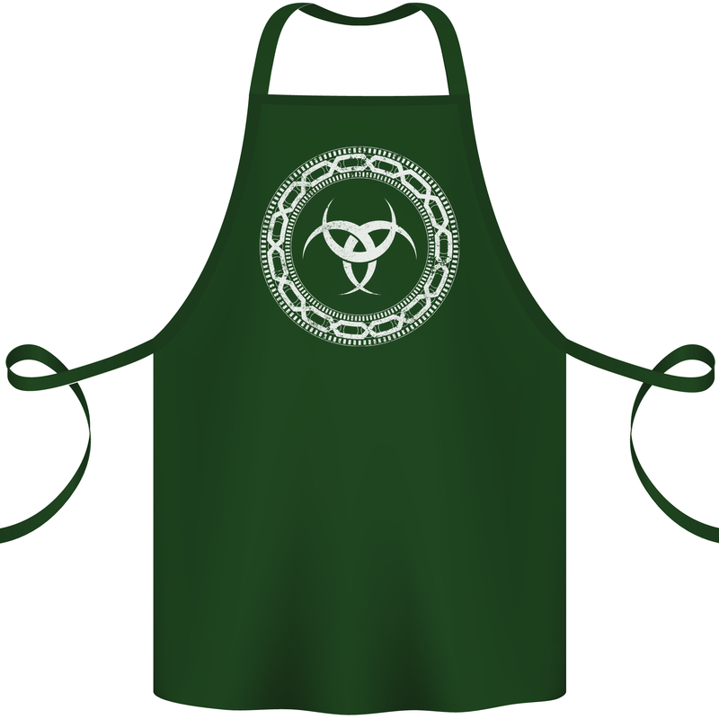 Viking Symbol Skaldenmet White Gym Cotton Apron 100% Organic Forest Green