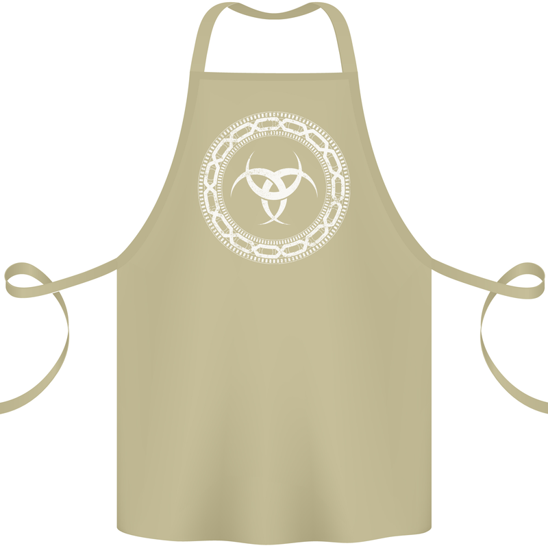 Viking Symbol Skaldenmet White Gym Cotton Apron 100% Organic Khaki