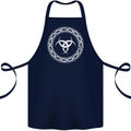 Viking Symbol Skaldenmet White Gym Cotton Apron 100% Organic Navy Blue