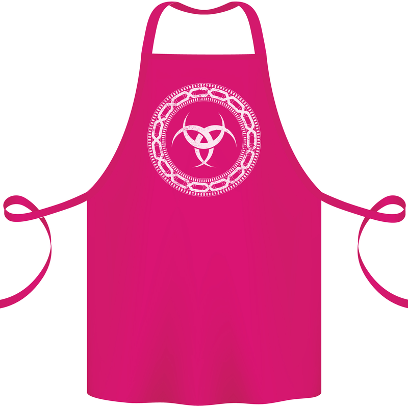 Viking Symbol Skaldenmet White Gym Cotton Apron 100% Organic Pink