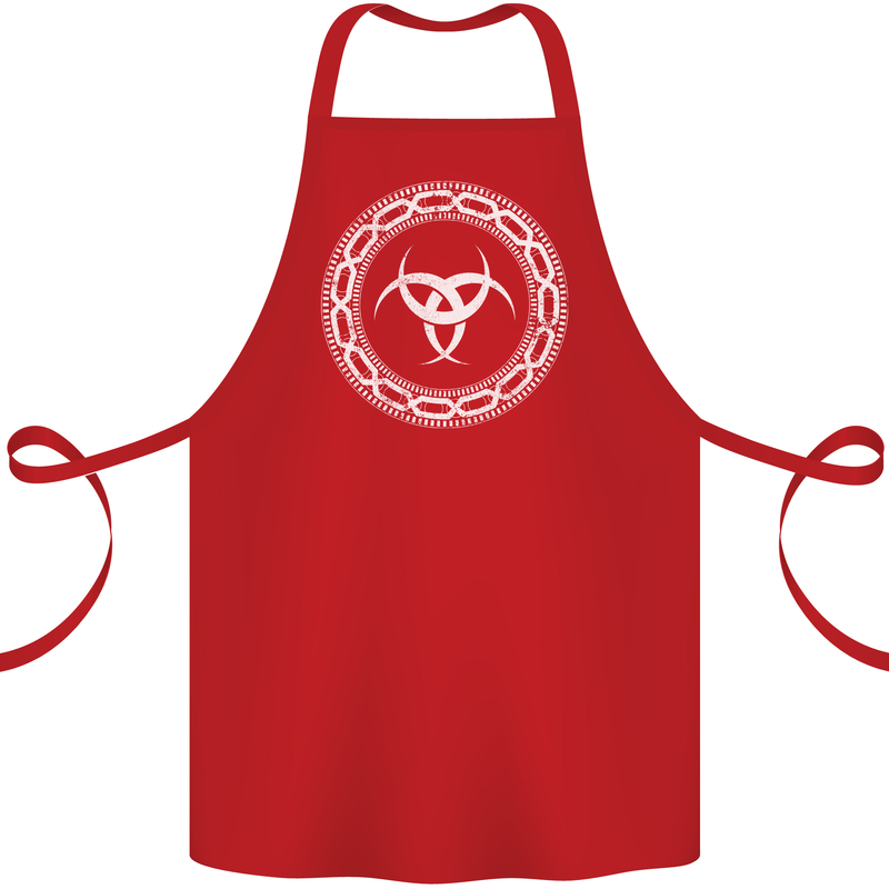 Viking Symbol Skaldenmet White Gym Cotton Apron 100% Organic Red