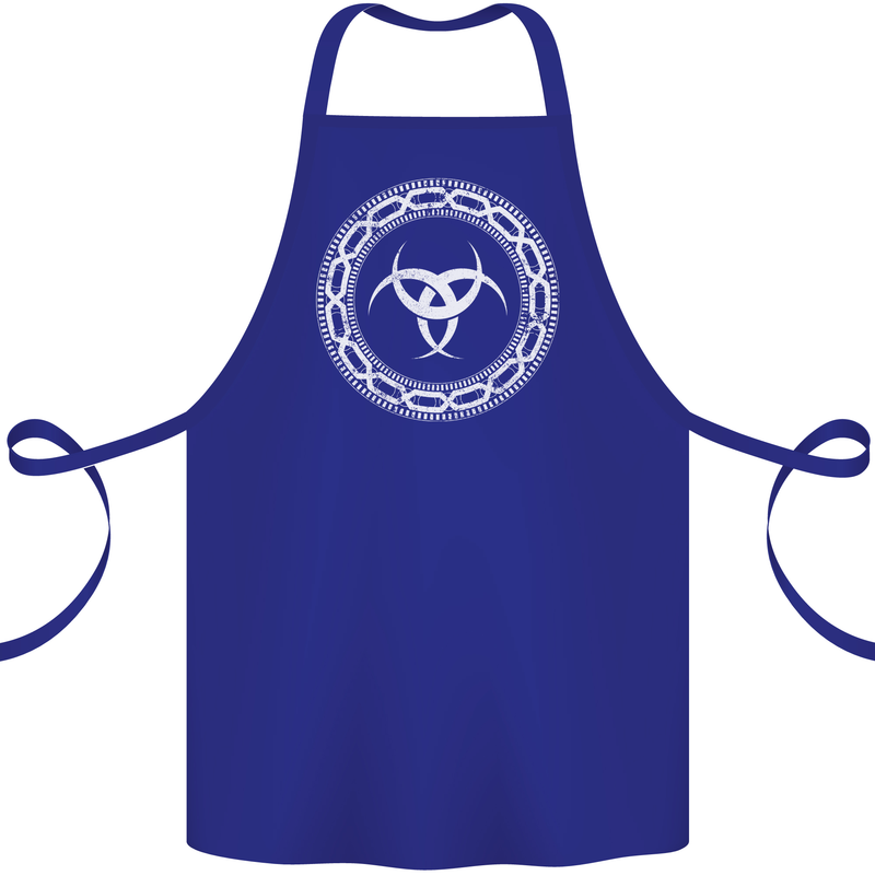 Viking Symbol Skaldenmet White Gym Cotton Apron 100% Organic Royal Blue