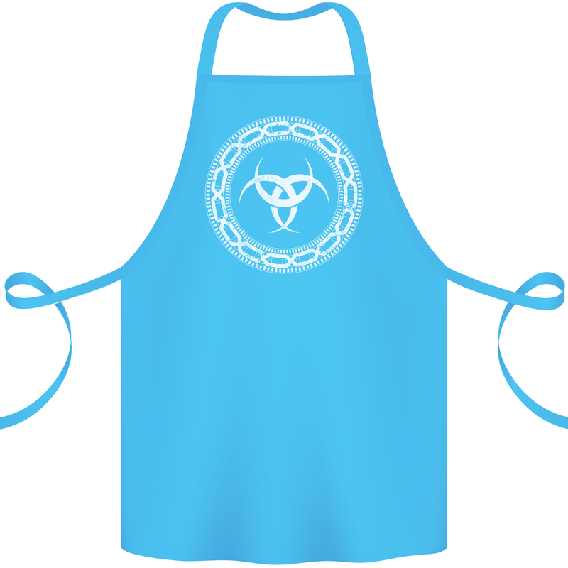 Viking Symbol Skaldenmet White Gym Cotton Apron 100% Organic Turquoise