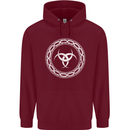 Viking Symbol Skaldenmet White Gym Mens 80% Cotton Hoodie Maroon