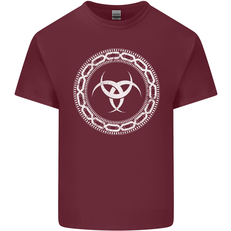 Viking Symbol Skaldenmet White Gym Mens Cotton T-Shirt Tee Top Maroon
