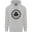 Viking Symbol Valknut Black Gym Mens 80% Cotton Hoodie Sports Grey