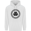 Viking Symbol Valknut Black Gym Mens 80% Cotton Hoodie White