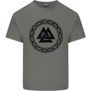 Viking Symbol Valknut Black Gym Mens Cotton T-Shirt Tee Top Charcoal