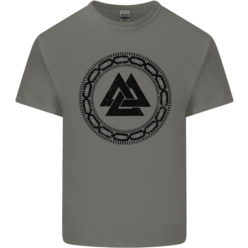 Viking Symbol Valknut Black Gym Mens Cotton T-Shirt Tee Top Charcoal