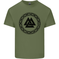 Viking Symbol Valknut Black Gym Mens Cotton T-Shirt Tee Top Military Green