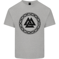 Viking Symbol Valknut Black Gym Mens Cotton T-Shirt Tee Top Sports Grey