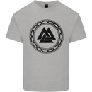 Viking Symbol Valknut Black Gym Mens Cotton T-Shirt Tee Top Sports Grey