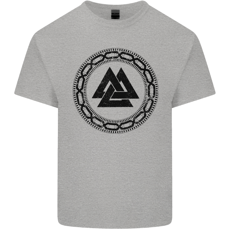 Viking Symbol Valknut Black Gym Mens Cotton T-Shirt Tee Top Sports Grey