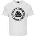 Viking Symbol Valknut Black Gym Mens Cotton T-Shirt Tee Top White