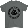 Viking Symbol Valknut Black Gym Mens T-Shirt 100% Cotton Charcoal