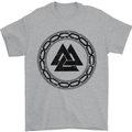 Viking Symbol Valknut Black Gym Mens T-Shirt 100% Cotton Sports Grey