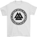 Viking Symbol Valknut Black Gym Mens T-Shirt 100% Cotton White