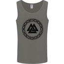 Viking Symbol Valknut Black Gym Mens Vest Tank Top Charcoal