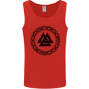 Viking Symbol Valknut Black Gym Mens Vest Tank Top Red
