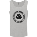 Viking Symbol Valknut Black Gym Mens Vest Tank Top Sports Grey