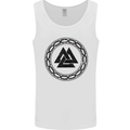 Viking Symbol Valknut Black Gym Mens Vest Tank Top White